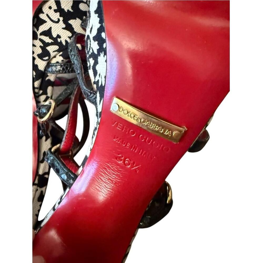 Dolce & Gabbana Platform Ankle Wrap Sandal Heel Women size 36.5 US 6.5 - Picture 4 of 5